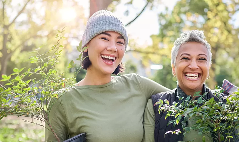Mother Daughter Smiling in the Sun